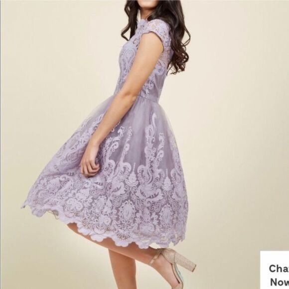 NWT Chi Chi London Lilac Lace Dress - Picture 7 of 8